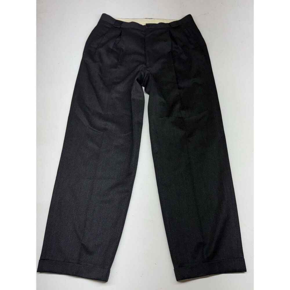 Vintage Giorgio Armani Le Collezioni Pants Mens 36x32 Gray 100% Wool Pleated 90s